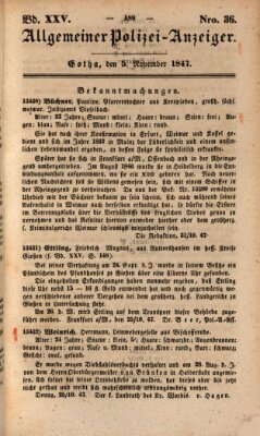 Allgemeiner Polizei-Anzeiger Freitag 5. November 1847