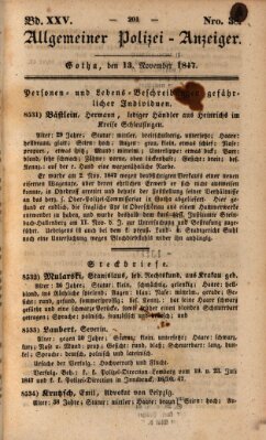 Allgemeiner Polizei-Anzeiger Samstag 13. November 1847