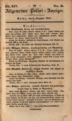 Allgemeiner Polizei-Anzeiger Sonntag 5. Dezember 1847