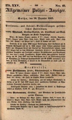 Allgemeiner Polizei-Anzeiger Donnerstag 16. Dezember 1847