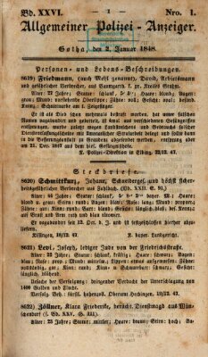 Allgemeiner Polizei-Anzeiger Sonntag 2. Januar 1848