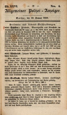 Allgemeiner Polizei-Anzeiger Mittwoch 12. Januar 1848