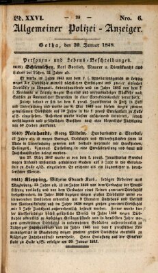 Allgemeiner Polizei-Anzeiger Donnerstag 20. Januar 1848