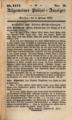 Allgemeiner Polizei-Anzeiger Samstag 5. Februar 1848