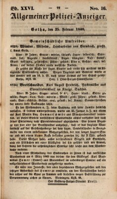 Allgemeiner Polizei-Anzeiger Freitag 25. Februar 1848