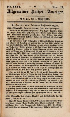 Allgemeiner Polizei-Anzeiger Mittwoch 1. März 1848
