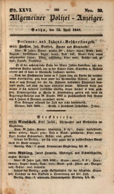 Allgemeiner Polizei-Anzeiger Samstag 15. April 1848