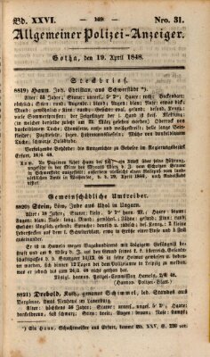 Allgemeiner Polizei-Anzeiger Mittwoch 19. April 1848