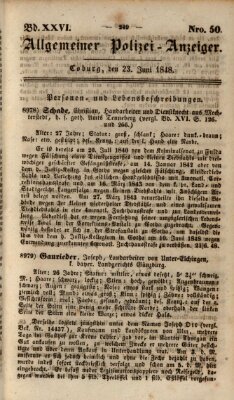 Allgemeiner Polizei-Anzeiger Freitag 23. Juni 1848