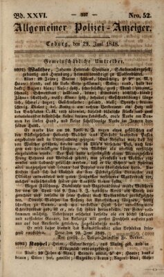 Allgemeiner Polizei-Anzeiger Donnerstag 29. Juni 1848