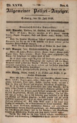 Allgemeiner Polizei-Anzeiger Dienstag 18. Juli 1848