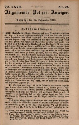 Allgemeiner Polizei-Anzeiger Dienstag 12. September 1848