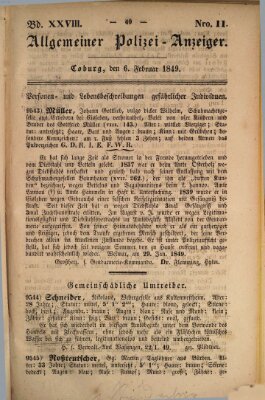 Allgemeiner Polizei-Anzeiger Dienstag 6. Februar 1849