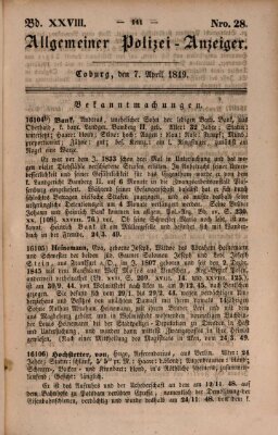 Allgemeiner Polizei-Anzeiger Samstag 7. April 1849