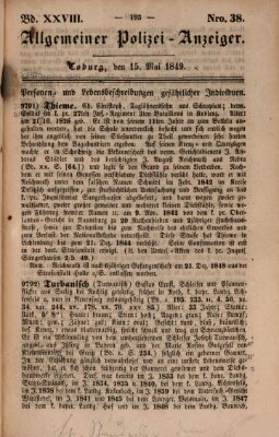 Allgemeiner Polizei-Anzeiger Dienstag 15. Mai 1849