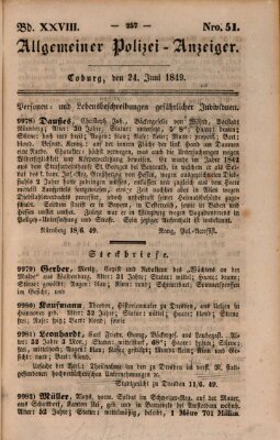 Allgemeiner Polizei-Anzeiger Sonntag 24. Juni 1849