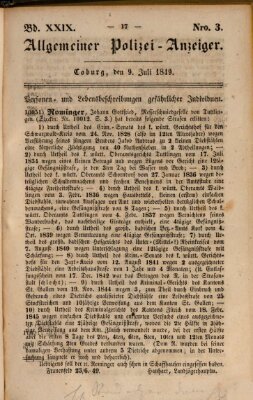 Allgemeiner Polizei-Anzeiger Montag 9. Juli 1849