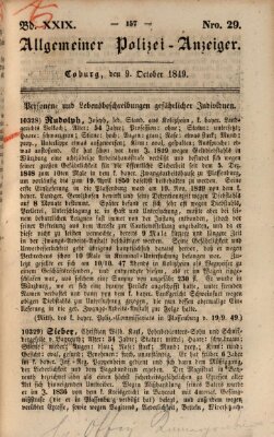 Allgemeiner Polizei-Anzeiger Dienstag 9. Oktober 1849