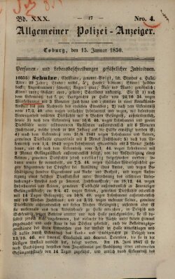 Allgemeiner Polizei-Anzeiger Dienstag 15. Januar 1850