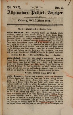 Allgemeiner Polizei-Anzeiger Donnerstag 17. Januar 1850