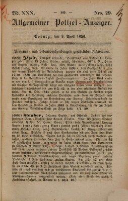 Allgemeiner Polizei-Anzeiger Dienstag 9. April 1850