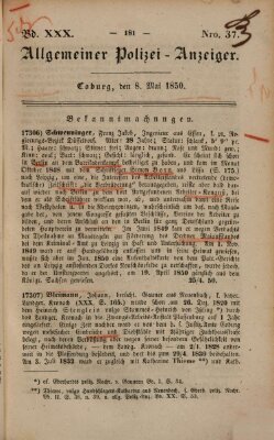 Allgemeiner Polizei-Anzeiger Mittwoch 8. Mai 1850