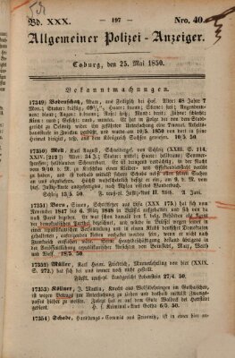 Allgemeiner Polizei-Anzeiger Samstag 25. Mai 1850