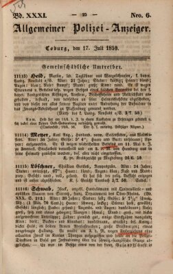 Allgemeiner Polizei-Anzeiger Mittwoch 17. Juli 1850