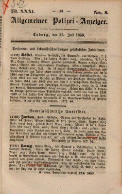 Allgemeiner Polizei-Anzeiger Donnerstag 25. Juli 1850