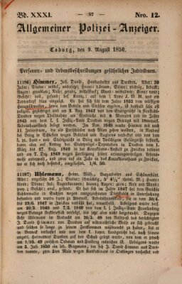 Allgemeiner Polizei-Anzeiger Freitag 9. August 1850