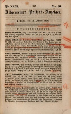 Allgemeiner Polizei-Anzeiger Montag 14. Oktober 1850