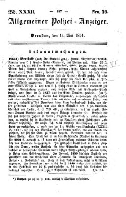 Allgemeiner Polizei-Anzeiger Mittwoch 14. Mai 1851