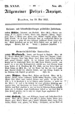 Allgemeiner Polizei-Anzeiger Sonntag 18. Mai 1851