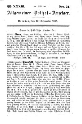 Allgemeiner Polizei-Anzeiger Freitag 12. September 1851