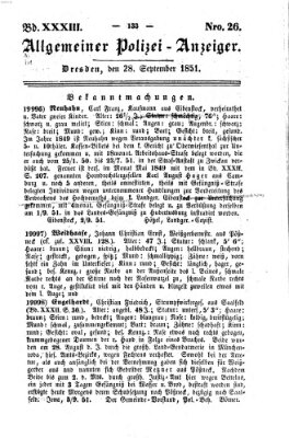 Allgemeiner Polizei-Anzeiger Sonntag 28. September 1851