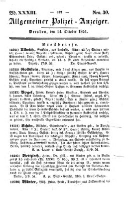 Allgemeiner Polizei-Anzeiger Dienstag 14. Oktober 1851