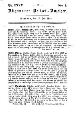 Allgemeiner Polizei-Anzeiger Sonntag 11. Juli 1852