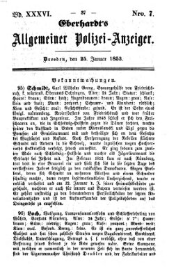 Eberhardt's allgemeiner Polizei-Anzeiger (Allgemeiner Polizei-Anzeiger) Dienstag 25. Januar 1853