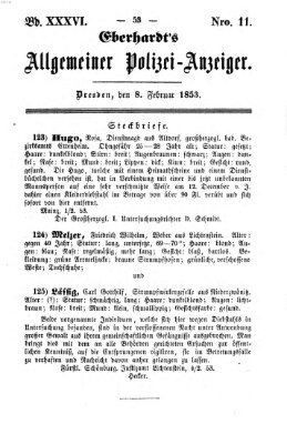 Eberhardt's allgemeiner Polizei-Anzeiger (Allgemeiner Polizei-Anzeiger) Dienstag 8. Februar 1853