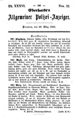 Eberhardt's allgemeiner Polizei-Anzeiger (Allgemeiner Polizei-Anzeiger) Montag 28. März 1853