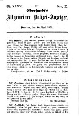 Eberhardt's allgemeiner Polizei-Anzeiger (Allgemeiner Polizei-Anzeiger) Sonntag 10. April 1853