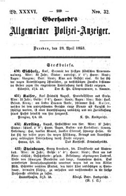 Eberhardt's allgemeiner Polizei-Anzeiger (Allgemeiner Polizei-Anzeiger) Donnerstag 28. April 1853