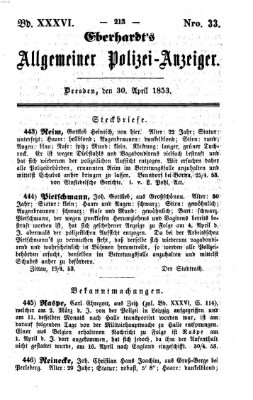 Eberhardt's allgemeiner Polizei-Anzeiger (Allgemeiner Polizei-Anzeiger) Samstag 30. April 1853