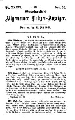 Eberhardt's allgemeiner Polizei-Anzeiger (Allgemeiner Polizei-Anzeiger) Dienstag 10. Mai 1853