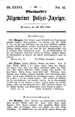 Eberhardt's allgemeiner Polizei-Anzeiger (Allgemeiner Polizei-Anzeiger) Donnerstag 26. Mai 1853