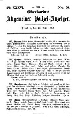 Eberhardt's allgemeiner Polizei-Anzeiger (Allgemeiner Polizei-Anzeiger) Donnerstag 23. Juni 1853