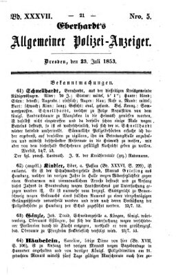 Eberhardt's allgemeiner Polizei-Anzeiger (Allgemeiner Polizei-Anzeiger) Samstag 23. Juli 1853