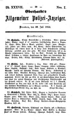 Eberhardt's allgemeiner Polizei-Anzeiger (Allgemeiner Polizei-Anzeiger) Samstag 30. Juli 1853