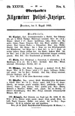 Eberhardt's allgemeiner Polizei-Anzeiger (Allgemeiner Polizei-Anzeiger) Mittwoch 3. August 1853