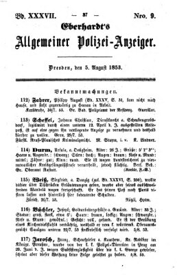 Eberhardt's allgemeiner Polizei-Anzeiger (Allgemeiner Polizei-Anzeiger) Freitag 5. August 1853